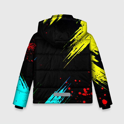 Зимняя куртка для мальчика Suzuki краски абстрактные / 3D-Светло-серый – фото 2