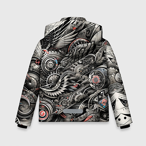 Зимняя куртка для мальчика Тату - нейросеть / 3D-Светло-серый – фото 2