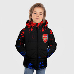 Куртка зимняя для мальчика Арсенал Лондон краски, цвет: 3D-черный — фото 2