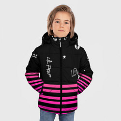 Куртка зимняя для мальчика Lil Peep розовые полосы, цвет: 3D-красный — фото 2