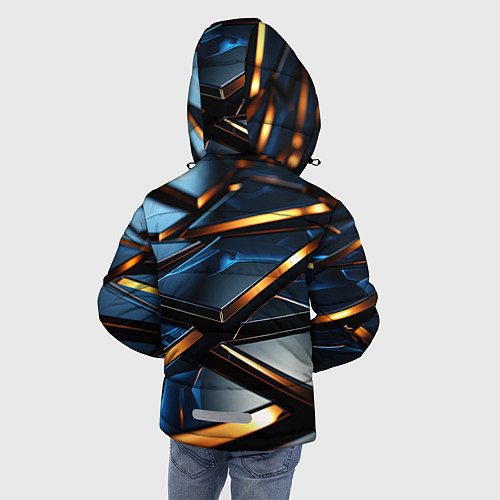 Зимняя куртка для мальчика Объемные блестящие плиты / 3D-Черный – фото 4