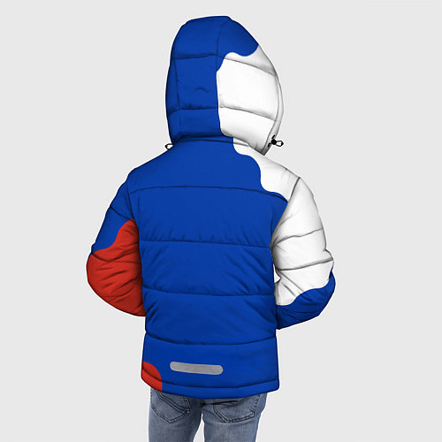 Зимняя куртка для мальчика Триколор диагональный волнистый / 3D-Черный – фото 4