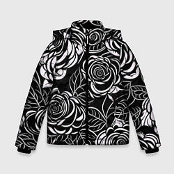 Куртка зимняя для мальчика Цветочные паттерны, цвет: 3D-черный