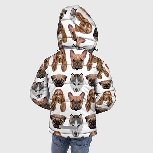 Зимняя куртка для мальчика Текстура собак / 3D-Черный – фото 4