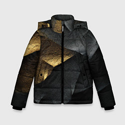 Зимняя куртка для мальчика Черная текстура с золотистым напылением