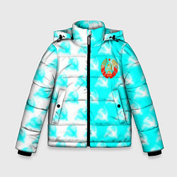 Куртка зимняя для мальчика СССР текстура паттерн, цвет: 3D-светло-серый