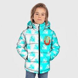 Куртка зимняя для мальчика СССР текстура паттерн, цвет: 3D-светло-серый — фото 2