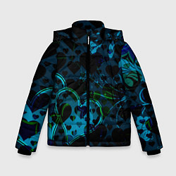 Куртка зимняя для мальчика Сердечки узоры, цвет: 3D-светло-серый