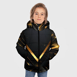 Куртка зимняя для мальчика Gold luxury black abstract, цвет: 3D-черный — фото 2