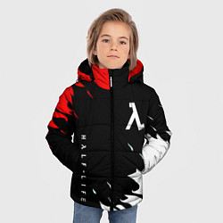 Куртка зимняя для мальчика Half life текстура огонь, цвет: 3D-черный — фото 2