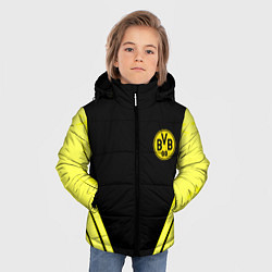 Куртка зимняя для мальчика Borussia geometry yellow, цвет: 3D-черный — фото 2
