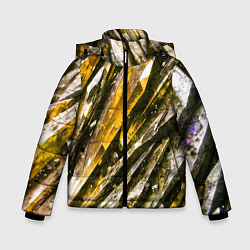 Куртка зимняя для мальчика Драгоценные кристаллы жёлтые, цвет: 3D-черный