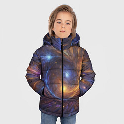 Куртка зимняя для мальчика Открытая манипура чакра - космическая, цвет: 3D-светло-серый — фото 2