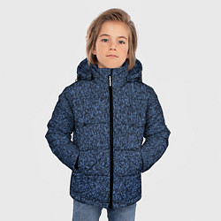 Куртка зимняя для мальчика Тёмный синий паттерн мелкая мозаика, цвет: 3D-светло-серый — фото 2
