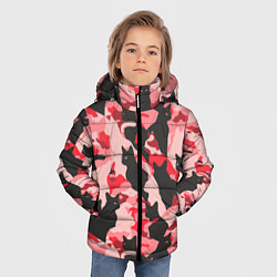 Куртка зимняя для мальчика Розовый камуфляж из котов, цвет: 3D-красный — фото 2