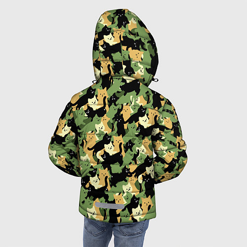 Зимняя куртка для мальчика Котофляж / 3D-Черный – фото 4