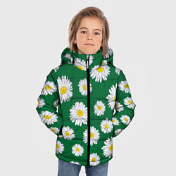 Куртка зимняя для мальчика Ромашки поле из цветов, цвет: 3D-черный — фото 2