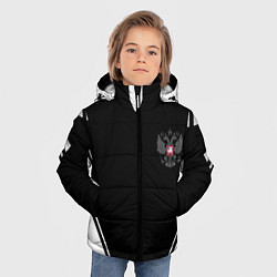 Куртка зимняя для мальчика Спортивная геометрия герб рф, цвет: 3D-красный — фото 2