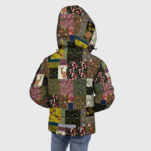 Зимняя куртка для мальчика Пэчворк лесной / 3D-Черный – фото 4