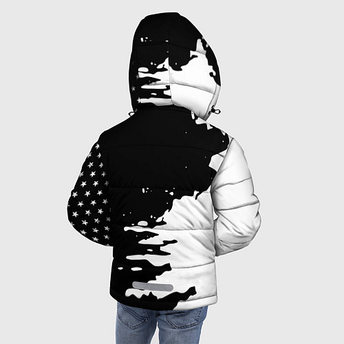Зимняя куртка для мальчика Ювентус спорт краски текстура / 3D-Черный – фото 4