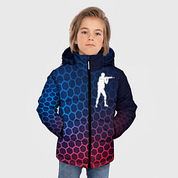 Куртка зимняя для мальчика Counter Strike неоновые соты, цвет: 3D-черный — фото 2