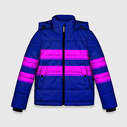Куртка зимняя для мальчика Фриск frisk Undertale полосы, цвет: 3D-красный