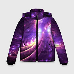 Куртка зимняя для мальчика Фиолетовый фрактал, цвет: 3D-светло-серый