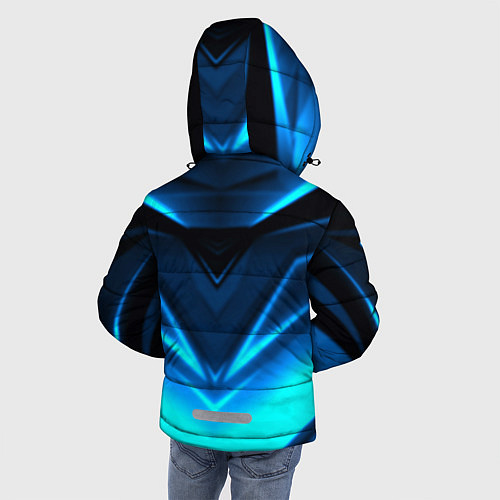 Зимняя куртка для мальчика Geometry stripes неон / 3D-Черный – фото 4