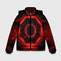 Куртка зимняя для мальчика Nvidia style black and red neon, цвет: 3D-светло-серый