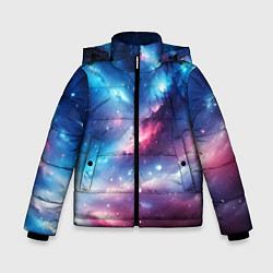 Зимняя куртка для мальчика Розово-голубой космический пейзаж