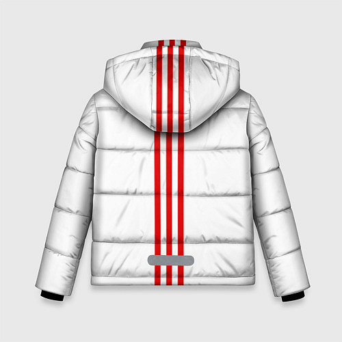 Зимняя куртка для мальчика Россия три полоски на белом фоне / 3D-Светло-серый – фото 2