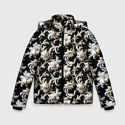 Куртка зимняя для мальчика Узор в стиле барокко, цвет: 3D-светло-серый