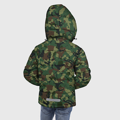 Зимняя куртка для мальчика Камуфляж Woodland классический / 3D-Черный – фото 4