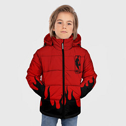 Куртка зимняя для мальчика NBA огонь спорт текстура, цвет: 3D-светло-серый — фото 2