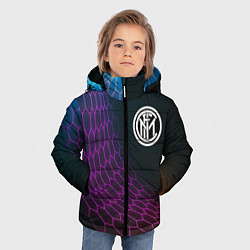 Куртка зимняя для мальчика Inter футбольная сетка, цвет: 3D-черный — фото 2