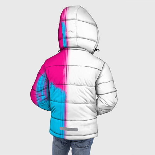 Зимняя куртка для мальчика Tottenham neon gradient style по-вертикали / 3D-Черный – фото 4