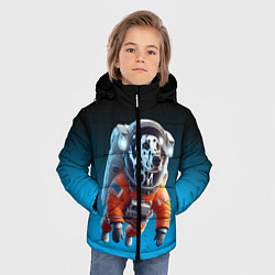 Куртка зимняя для мальчика Далматинец космонавт в открытом космосе, цвет: 3D-светло-серый — фото 2