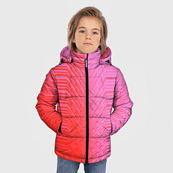 Куртка зимняя для мальчика Красные градиентные линии, цвет: 3D-светло-серый — фото 2