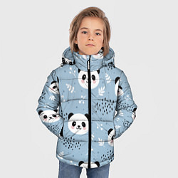 Куртка зимняя для мальчика Панды и цветочки, цвет: 3D-светло-серый — фото 2