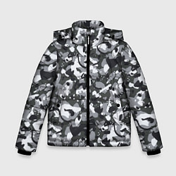 Зимняя куртка для мальчика Серый пиксельный камуфляж