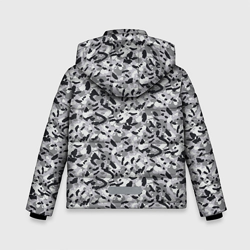 Зимняя куртка для мальчика Пикселированный городской серый камуфляж / 3D-Светло-серый – фото 2