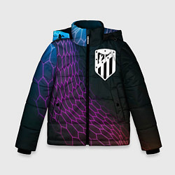 Куртка зимняя для мальчика Atletico Madrid футбольная сетка, цвет: 3D-черный