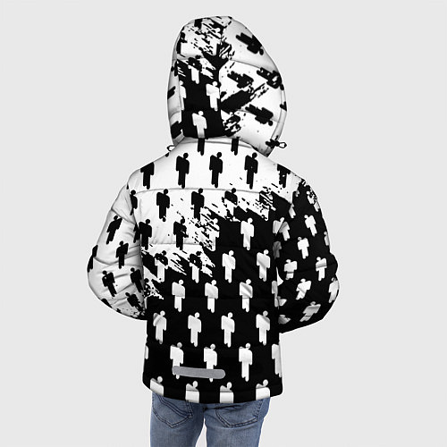 Зимняя куртка для мальчика Billie Eilish pattern black / 3D-Светло-серый – фото 4