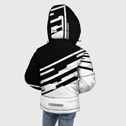Зимняя куртка для мальчика Ювентус спорт текстура / 3D-Черный – фото 4