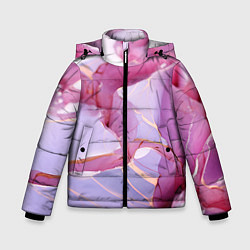 Куртка зимняя для мальчика Куски розового мрамора, цвет: 3D-черный