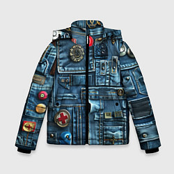 Куртка зимняя для мальчика Джинсы для медработников, цвет: 3D-черный