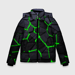 Зимняя куртка для мальчика Зеленые плиты киберпанк
