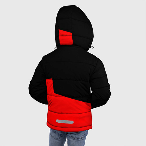 Зимняя куртка для мальчика BMW спортивная текстура / 3D-Черный – фото 4