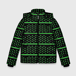 Зимняя куртка для мальчика Зелёные круги и полосы