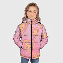 Куртка зимняя для мальчика Сердца градиент, цвет: 3D-красный — фото 2
